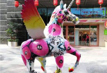 庭院天馬雕塑，現代小品，彩繪工藝