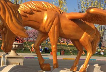 小區(qū)天馬雕塑，仿真主題，彩繪工藝