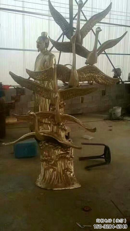 大型大雁雕塑 商業(yè)街廣場雕塑 古銅色擺件