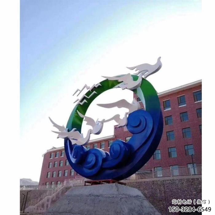 水景大雁雕塑 風景區幾何雕塑 廣場小品