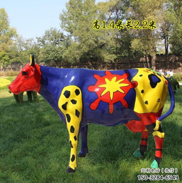 公園公牛雕塑 酒店門(mén)口雕塑 彩繪擺件
