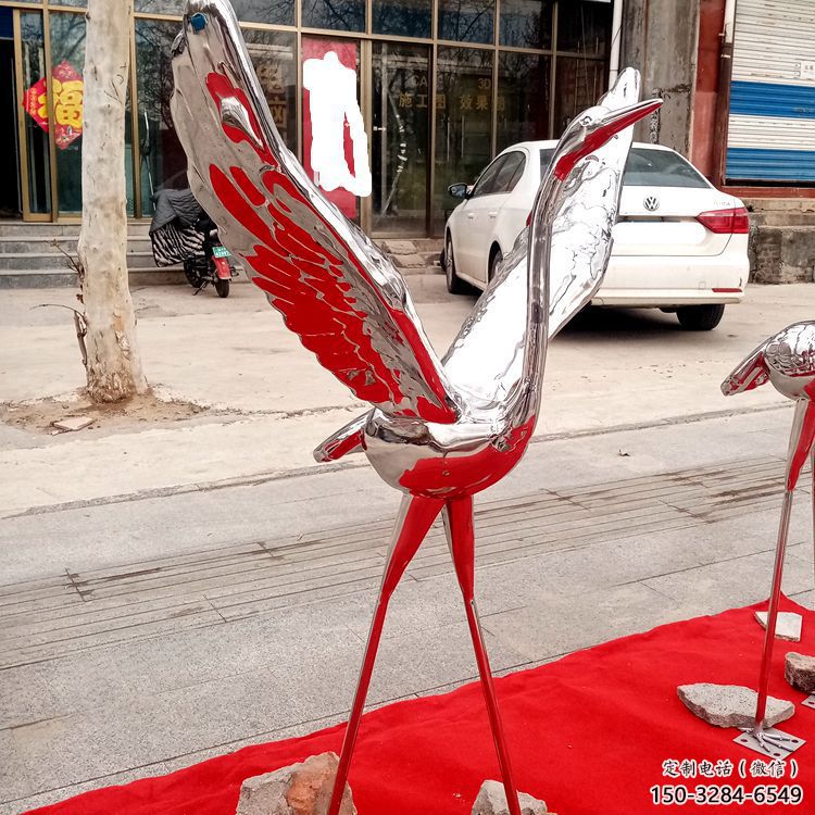 店門口白鶴雕塑 創意景觀雕塑 仿真擺件