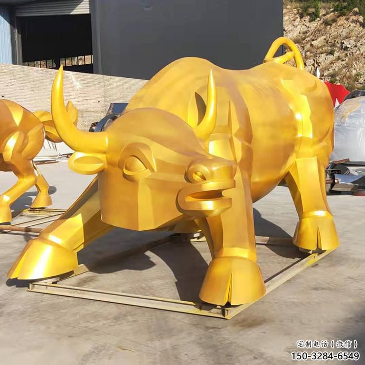 酒店黃牛雕塑，家禽主題，鍍銅工藝