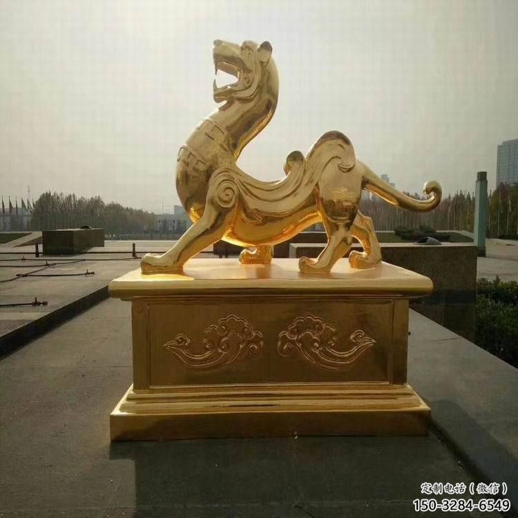 小區白虎雕塑，拉絲海洋雕塑，抽象效果