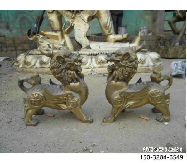 城市貔貅雕塑，網格體育雕塑，古銅效果