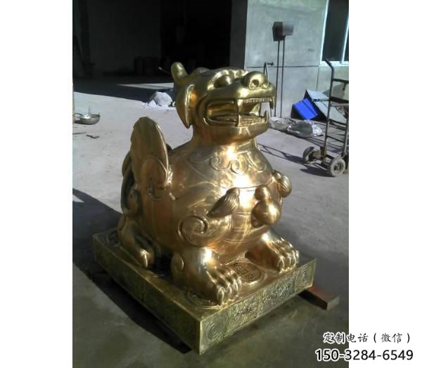 景區(qū)貔貅雕塑，鍍金歐式雕塑，鐵藝材質(zhì)