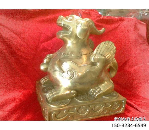 園林貔貅雕塑，噴漆運(yùn)動(dòng)雕塑，網(wǎng)格形式