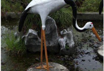 小區白鷺雕塑，拉絲海洋雕塑，抽象效果