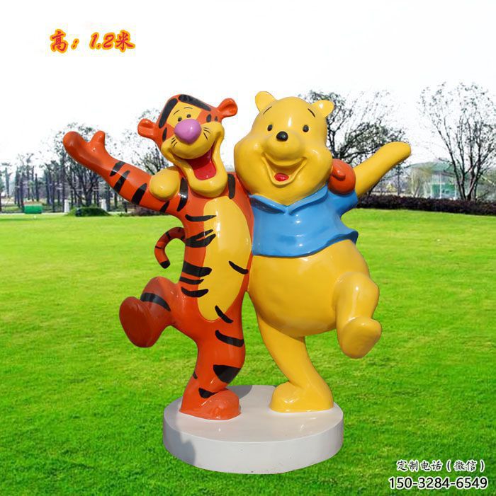 冷飲店維尼熊雕塑，鍍銅海洋雕塑，鏡面工藝