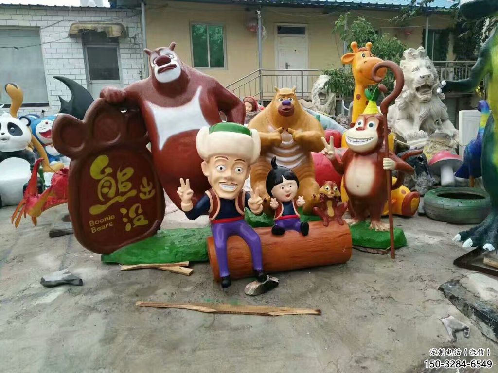 幼兒園維尼熊雕塑，鐵藝文化雕塑，鑄造制作