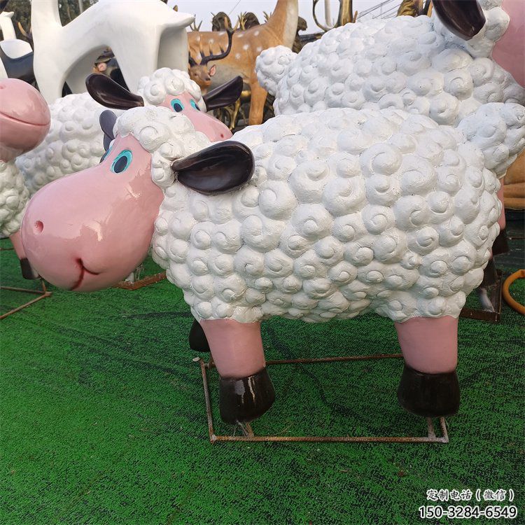 酒店小羊雕塑，鍍金歐式雕塑，仿古擺件