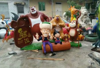 幼兒園維尼熊雕塑，鐵藝文化雕塑，鑄造制作