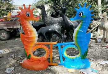 操場河馬雕塑，鏤空海洋雕塑，噴砂制造