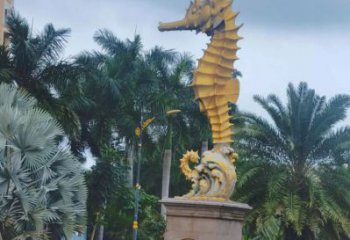 冷飲店河馬雕塑，鍍銅海洋雕塑，鏡面工藝