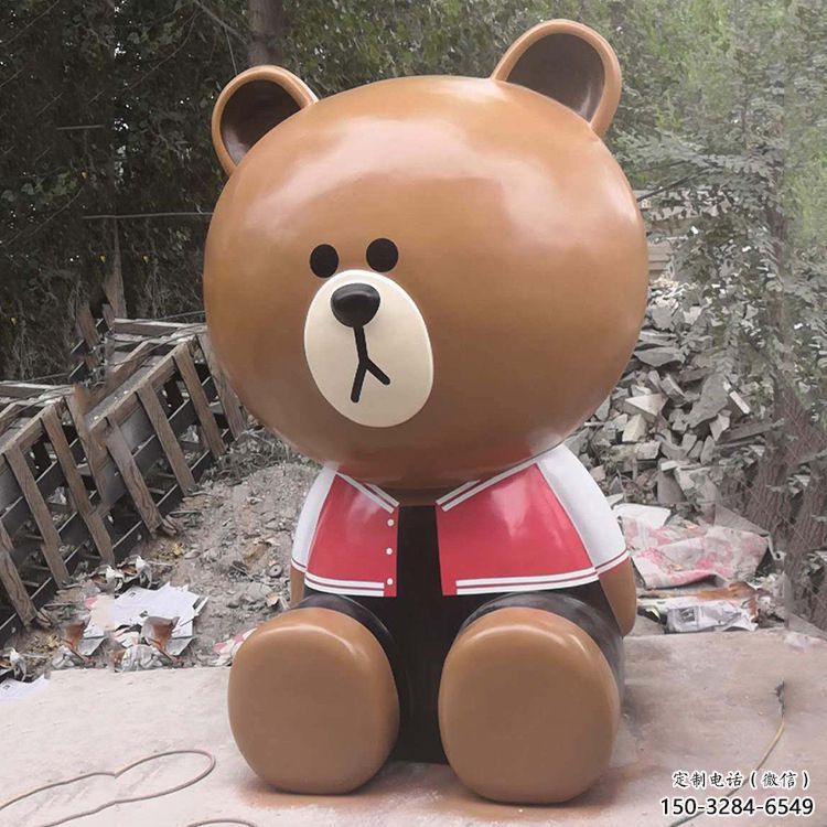 室內(nèi)布朗熊雕塑，拉絲海洋雕塑，抽象效果