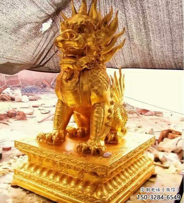 房地產(chǎn)麒麟雕塑，仿古動(dòng)漫雕塑，噴砂制造