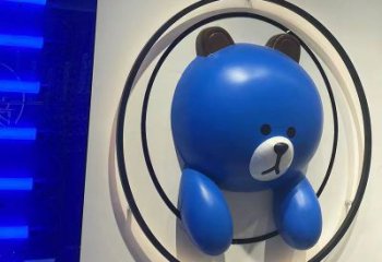 農(nóng)村布朗熊雕塑，鏤空海洋雕塑，抽象效果