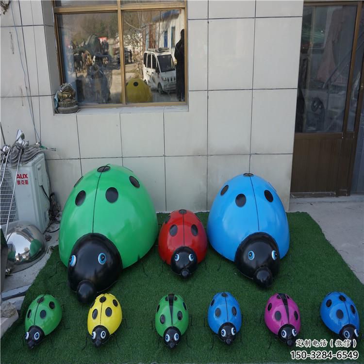 廣場瓢蟲雕塑，卡通水景雕塑，抽象效果