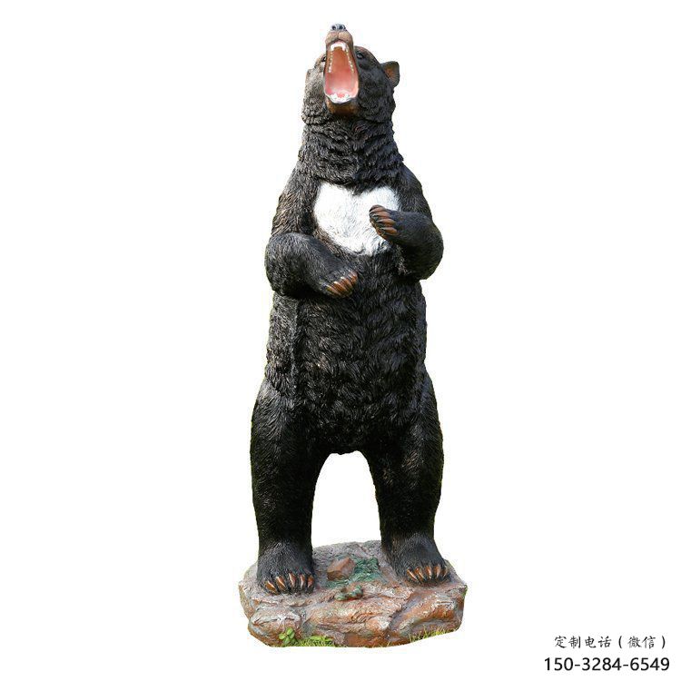 售樓部黑熊雕塑，噴砂發光雕塑，彩繪題材