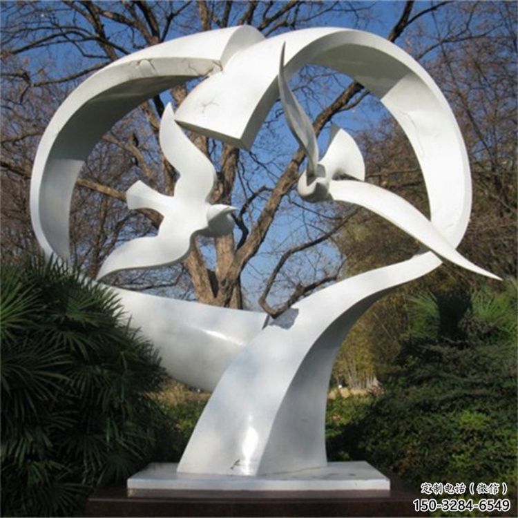 售樓部鴿子雕塑，噴砂發光雕塑，彩繪題材