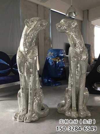 房地產獵豹雕塑，仿古動漫雕塑，噴砂制造