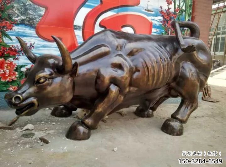 創(chuàng)意開荒牛雕塑 步行街店門口雕塑 動物小品