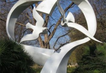 售樓部鴿子雕塑，噴砂發(fā)光雕塑，彩繪題材