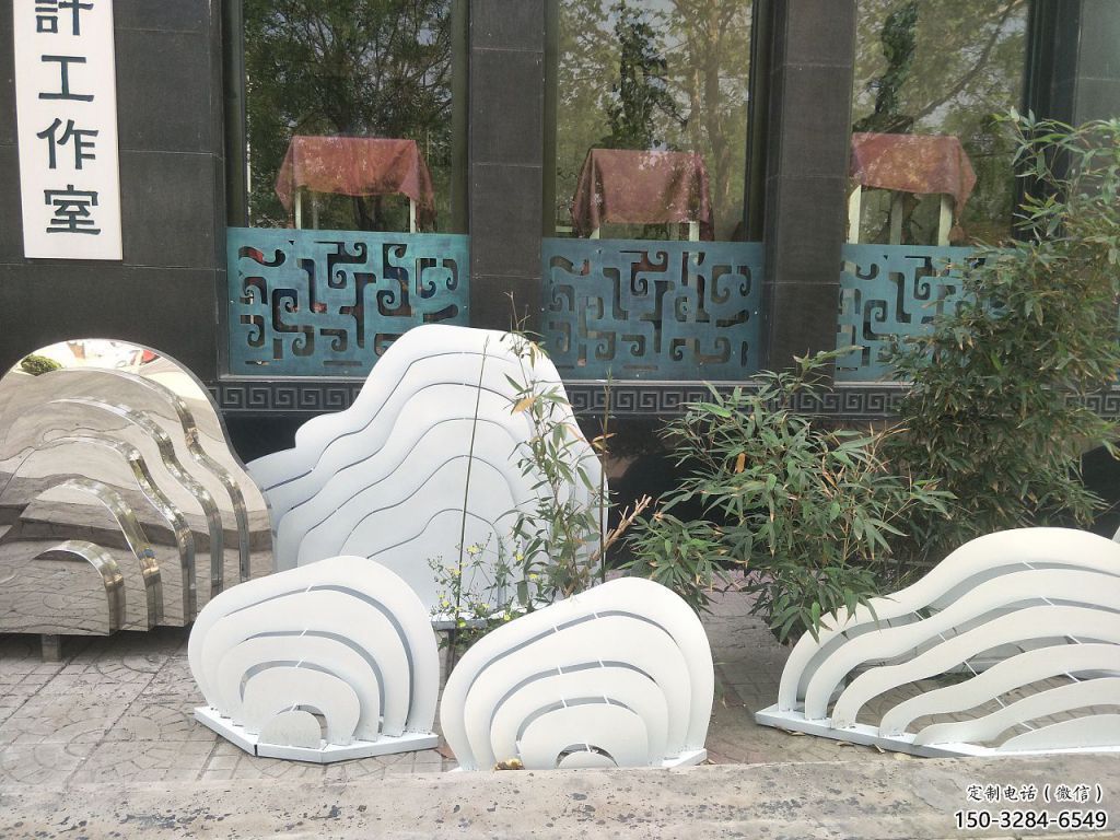 室內景觀雕塑，拉絲假山雕塑，抽象效果