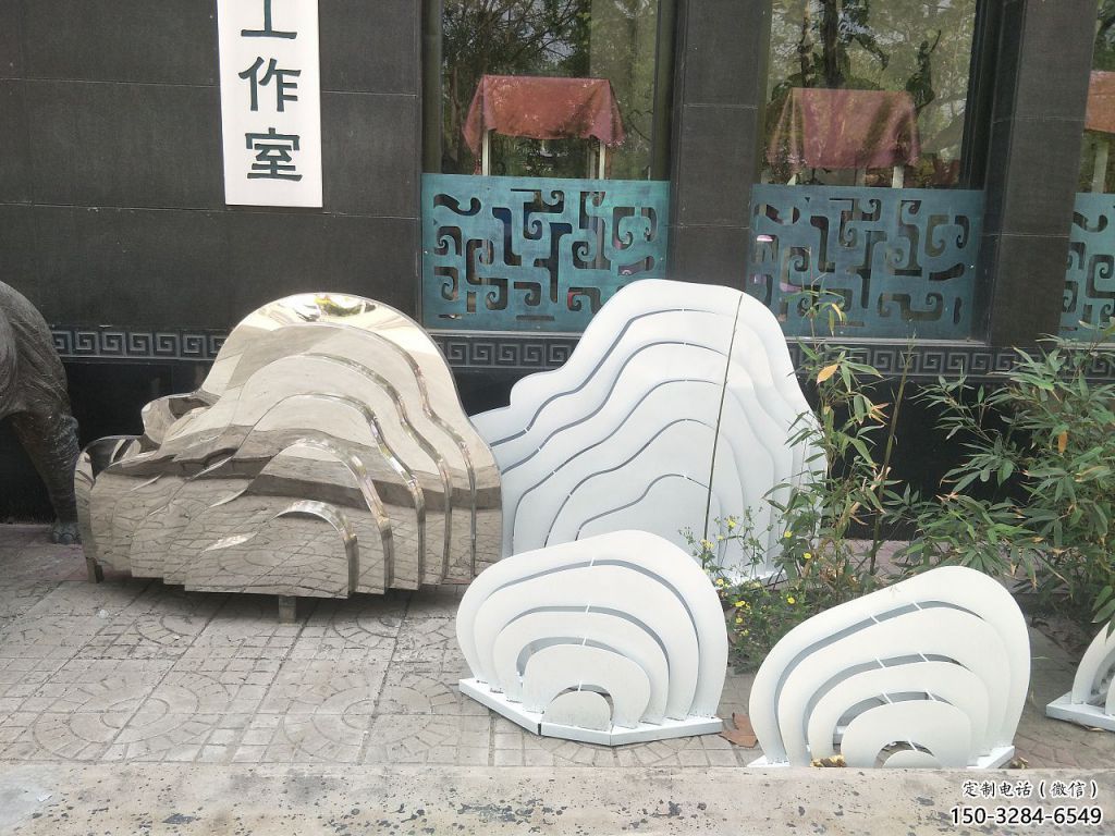 售樓部景觀雕塑，噴砂發光雕塑，烤漆題材