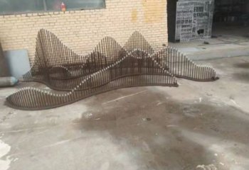 園林假山雕塑，噴漆景觀雕塑，網(wǎng)格形式