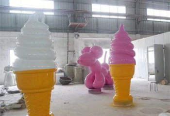 操場(chǎng)冰淇淋雕塑，鏤空海洋雕塑，噴砂制造