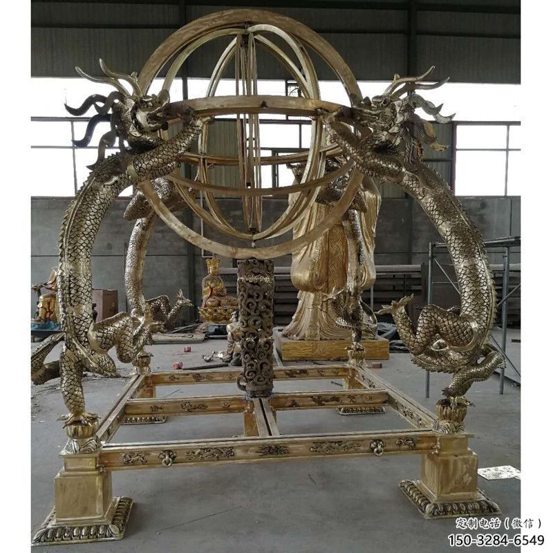 農村渾天儀雕塑，鏤空景觀雕塑，抽象效果