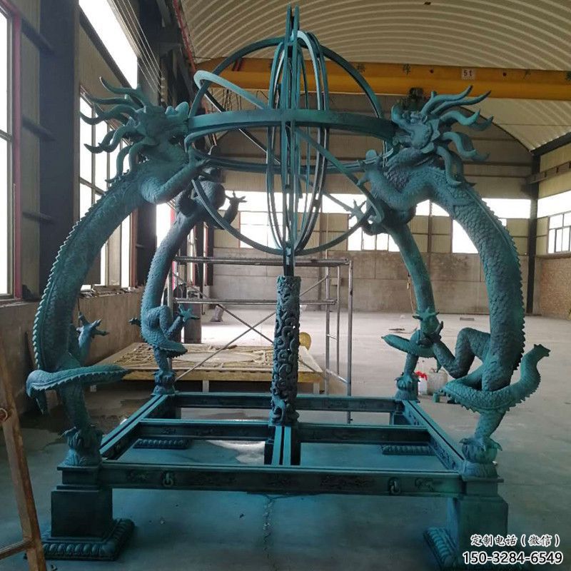 園林渾天儀雕塑，噴漆景觀雕塑，烤漆形式