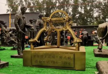景區(qū)渾天儀雕塑，鍍金歐式雕塑，鐵藝材質(zhì)
