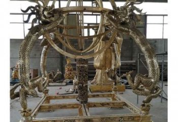 農(nóng)村渾天儀雕塑，鏤空景觀雕塑，抽象效果