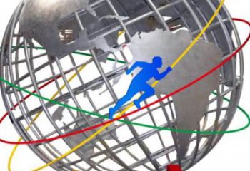 戶外地球儀雕塑，鍍銅景觀雕塑，鏡面工藝