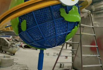 農(nóng)村地球儀雕塑，鏤空景觀雕塑，抽象效果