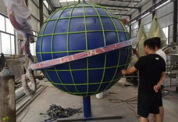 室內(nèi)地球儀雕塑，拉絲景觀雕塑，抽象效果