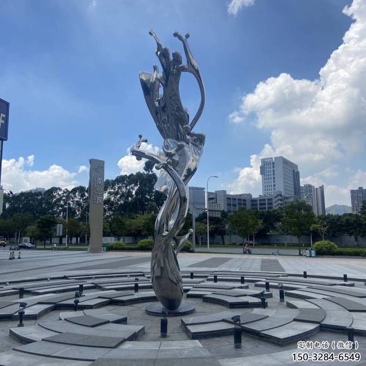 步行街海浪雕塑，鍛造景觀雕塑，拋光方式