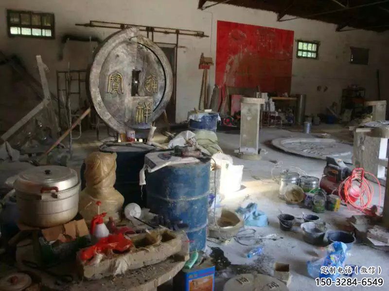 酒店銅錢雕塑，烤漆戶外雕塑，仿古擺件