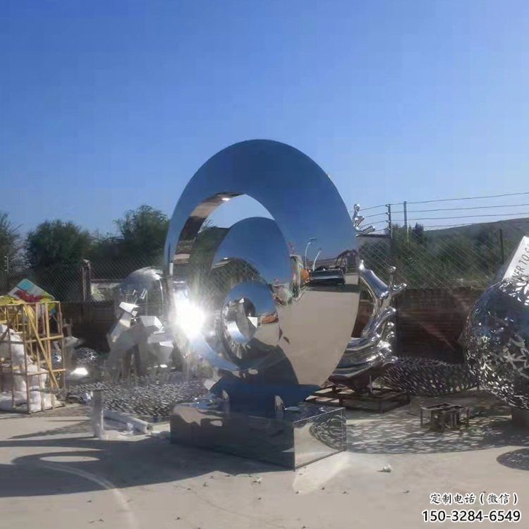 公園圓環(huán)雕塑，噴砂發(fā)光雕塑，鍛造工藝