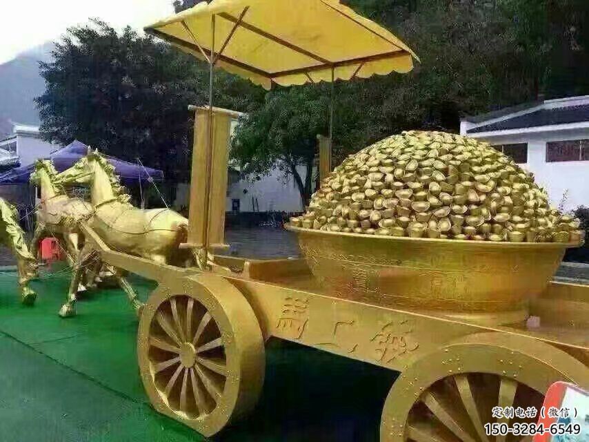 仿古馬車雕塑 創(chuàng)意景觀雕塑 民俗擺件