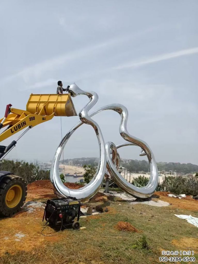 公園福字雕塑，噴砂發(fā)光雕塑，鍛造工藝