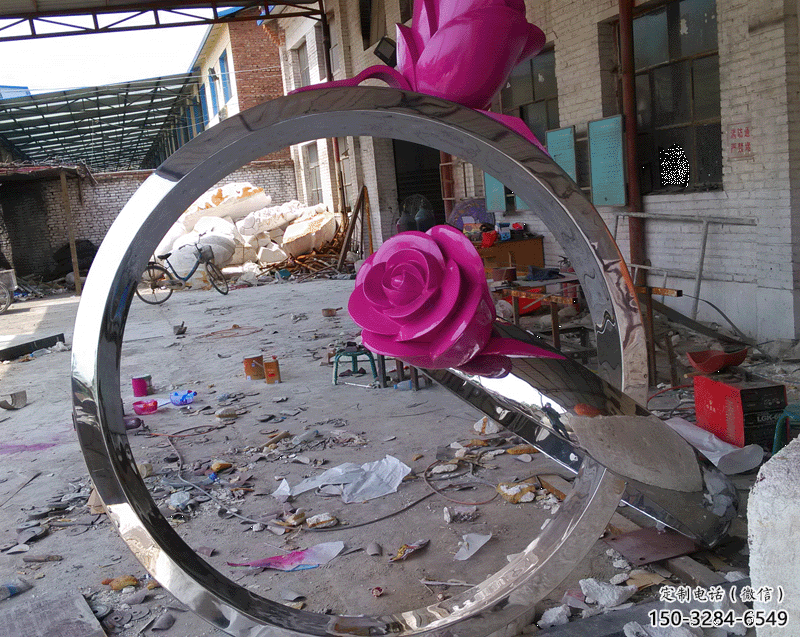 步行街戒指雕塑 游樂場景觀小品 鑄造雕塑