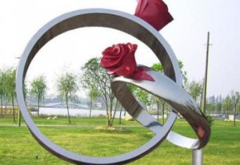 房地產(chǎn)戒指雕塑 現(xiàn)代景觀擺件 幾何雕塑