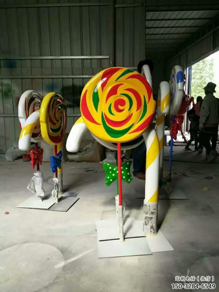 鋼管棒棒糖雕塑 異形噴水小品 農村雕塑