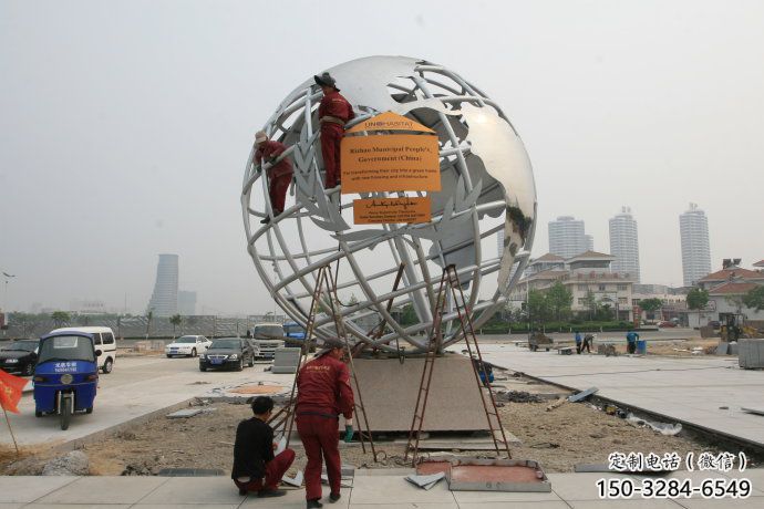 住宅小區(qū)地球雕塑 啞光景觀擺件 公園雕塑