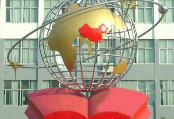 街道地球雕塑 現代景觀擺件 彩繪雕塑