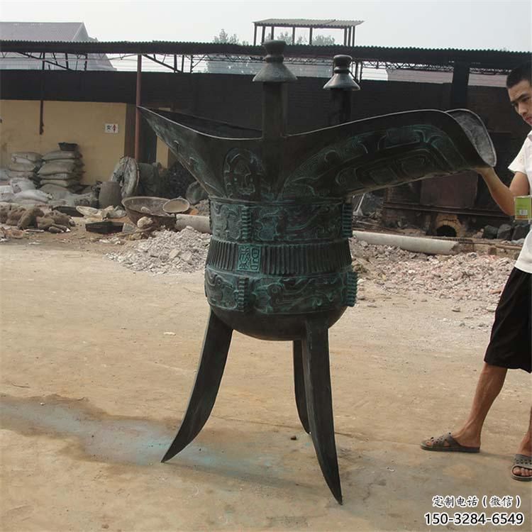 仿古杯子雕塑 烤漆大型擺件 博物館雕塑