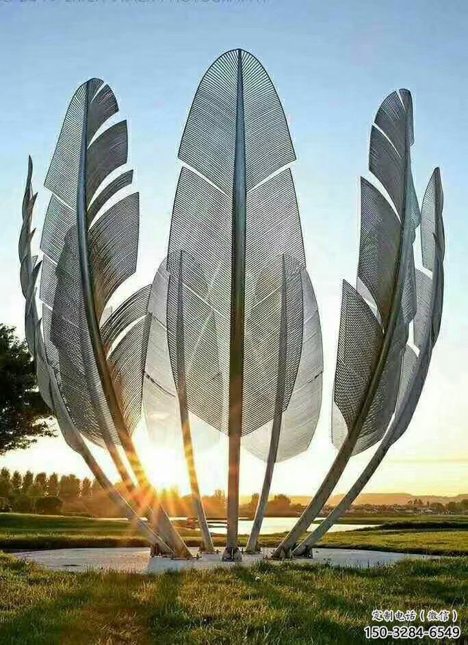 燈光羽毛雕塑 懸空餐飲店小品 商業街雕塑